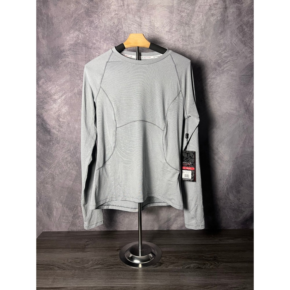 Spyder Active NWT Gray Striped Base Layer Top Women's Size Medium